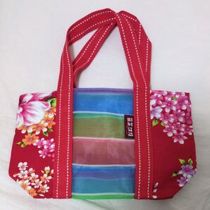台湾バッグ 胡屋呉服店 ミニバッグ 花柄 メッシュ