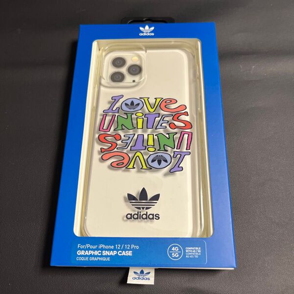 adidas iPhone12/12Pro用スマホケース LoveUnites クリアケース