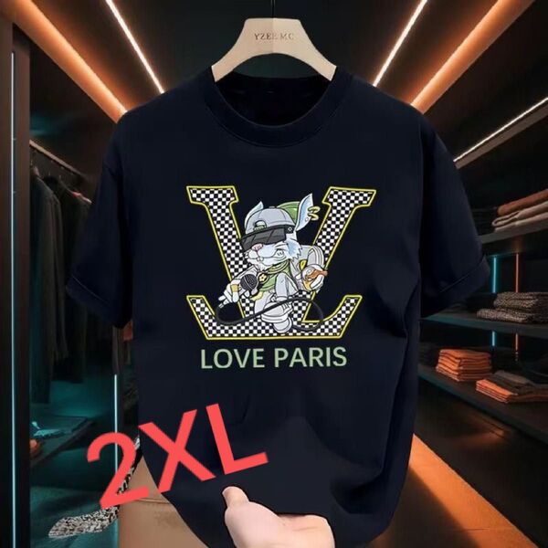 Tシャツ 半袖Tシャツ 黒 2XL