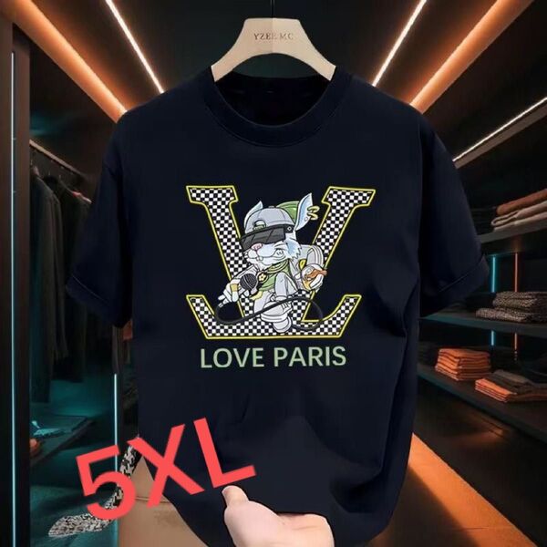 Tシャツ 半袖Tシャツ 黒 5XL