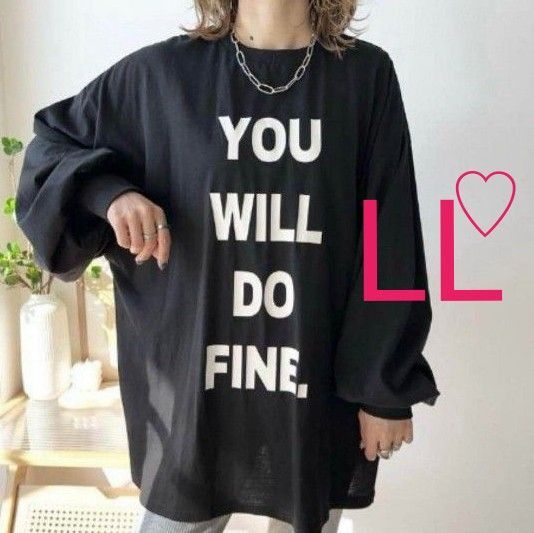 新品 しまむら mayo ロゴ ロンT LL ブラック 黒 カットソー Tシャツ