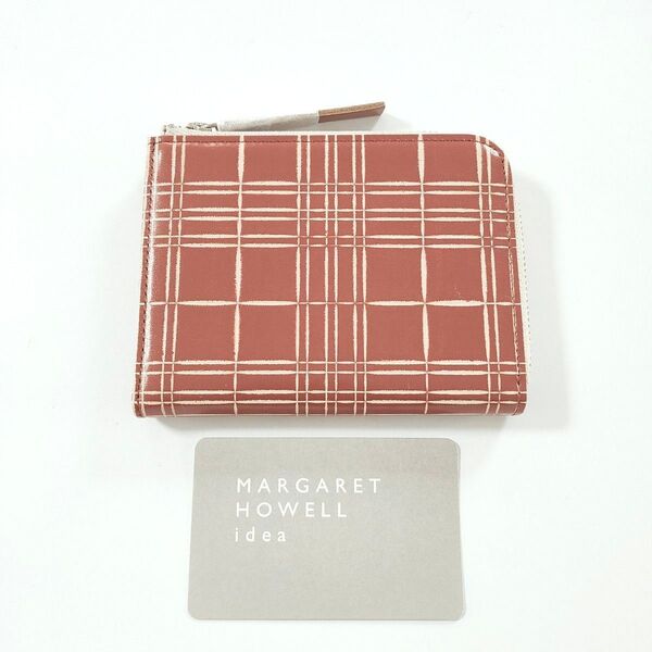 未使用 マーガレットハウエルアイデア L字ファスナー 牛革 財布 ピンク MARGARET idea