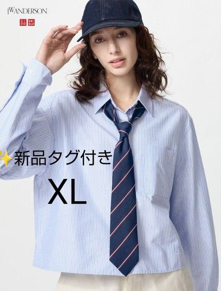 新品 タグ付き 未使用 UNIQLO ユニクロ JW ANDERSON オックスフォードシャツ XLサイズ ストライプ