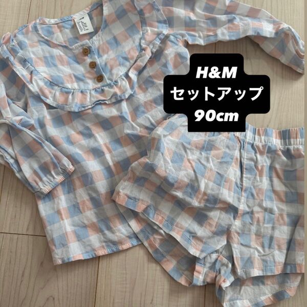 H&M セットアップ 90cm 長袖ブラウス ハーフパンツ セット