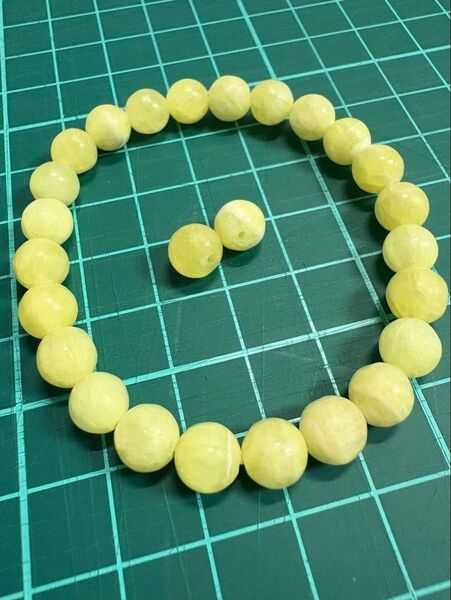 天然石 パワーストーン イエローカルサイトマーブル 約7.5〜8mm ミャンマー産 ブレスレット 丸粒 アクセサリー ビーズ