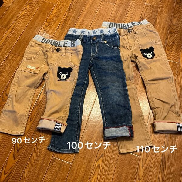 ミキハウス キッズパンツ デニム セット 子供ズボン 90センチ 100センチ 110センチ 子供服 ボトムス パンツ ジーンズ