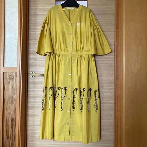 【極美品】ミナペルホネン☆developedワンピース☆明るめマスタード☆36