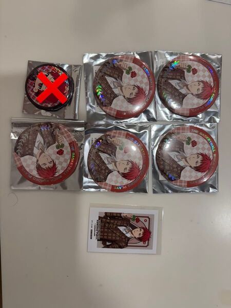 黒子のバスケ アニメイトカフェ 缶バッジ 赤司 6点セット