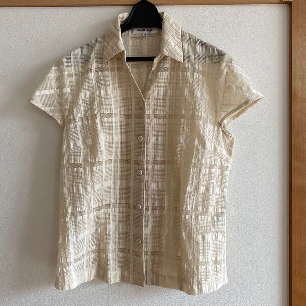 美品 HANAE MORI ハナエモリ 半袖ブラウス 40