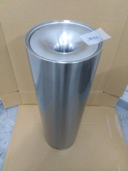 中古スタンド灰皿 ステンレス YS-04C-SA (喫煙所、飲食店、店舗用品、業務用、ご家庭にも!) 山崎産業 STC