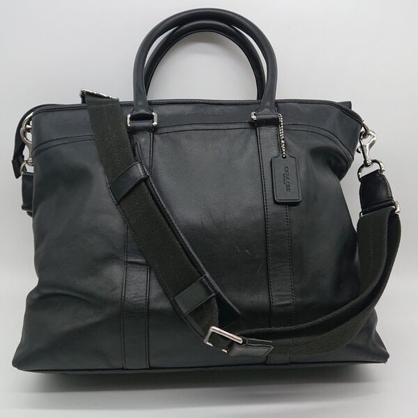 COACH コーチ ビジネスバッグ ブラック レザー メンズ