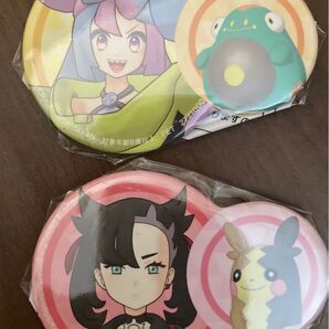 ポケマス 缶バッジ ナンジャモ&ハラバリー マリィ&モルペコ
