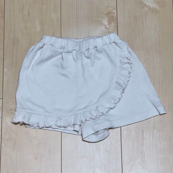 ショートパンツ キッズ 女の子 子供服 フリル ベビー スカパン かわいい 95 ふりふり アイボリー