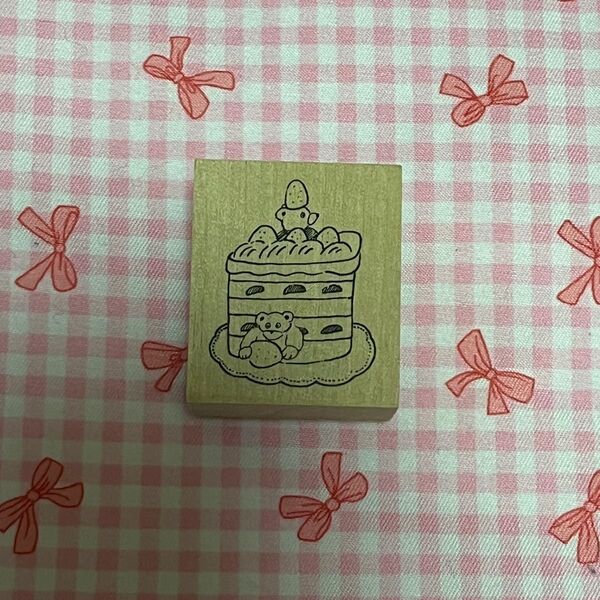 トビマツショウイチロウ はんこ ショートケーキ くま スタンプ