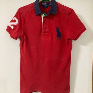 ポロ ラルフローレン ポロシャツ ラグビーシャツ レッド メンズ S