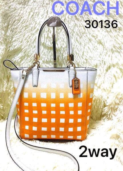 COACH コーチ レディース ハンドバッグ ショルダーバッグ 肩かけ 斜めがけ ホワイト 2way レザー 30136