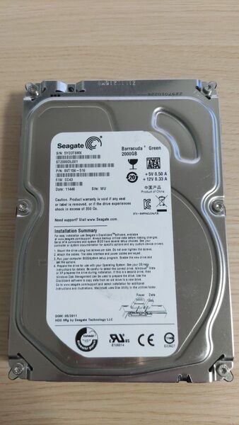 No.66 【正常】Seagate Barracuda Green ST2000DL001 2TB HDD ハードディスク