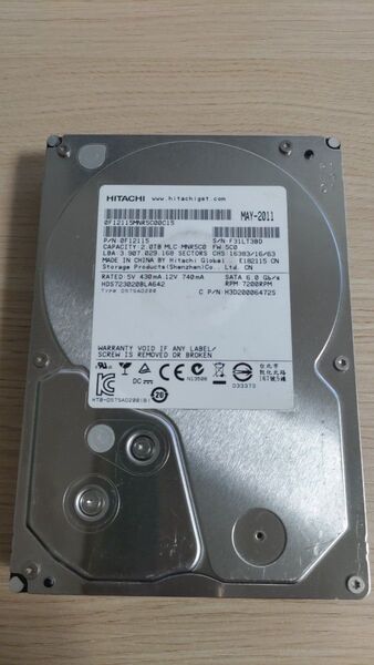 No.67 【正常】HITACHI Deskstar HDS723020BLA642 2TB HDD ハードディスク AV対応