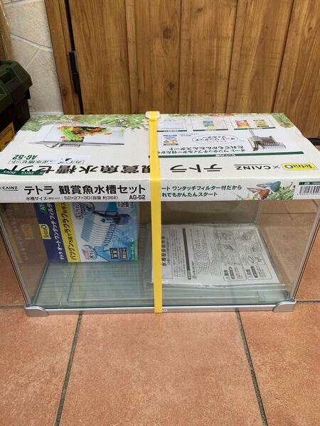 新品未使用 テトラ アクアリウムセット AG-52 52x27x30cm カインズ 観賞魚用水槽 メダカ カメ カナヘビ レオパ