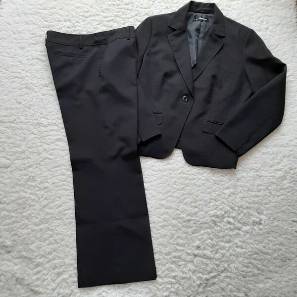 パンツ スーツ セットアップ フォーマル ビジネス ブラック 礼服 15号 大きいサイズ