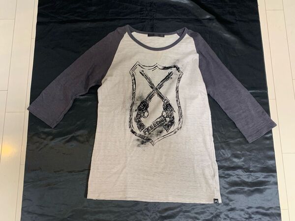 メンズ ロアー roar ラグラン Tシャツ 七分袖 グレー くすみグレー トップス