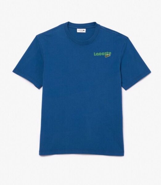 ラコステ オーバーサイズ リピートネームバックプリント半袖Tシャツ ブルー Lサイズ 新品