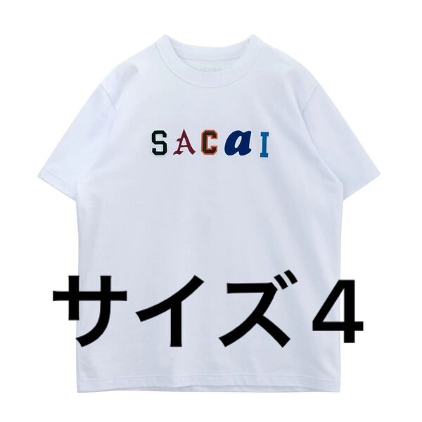 sacai 25ss sacai ロゴ 刺繍 Tシャツ サイズ4 白