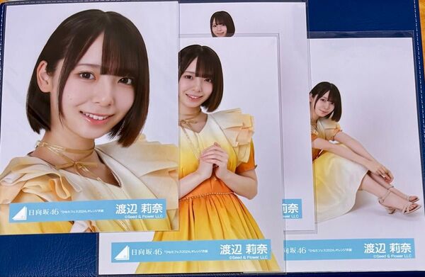 日向坂46 渡辺莉奈 生写真「ひなたフェス2024」オレンジ衣装 4カットコンプ