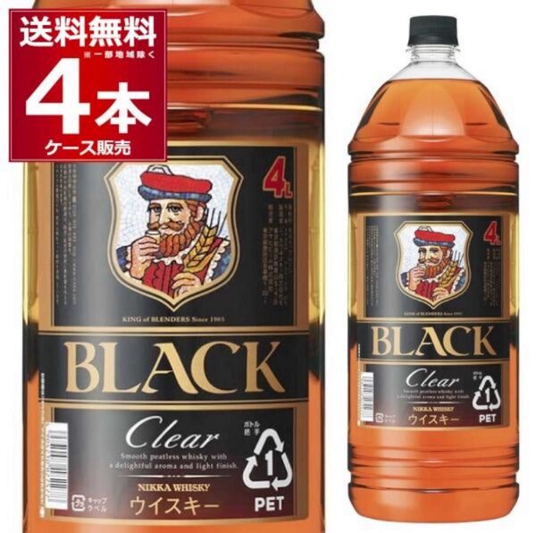 【送料無料 4本セット】ブラックニッカ クリア 4000ml ブレンデッド ウイスキー ニッカウイスキー