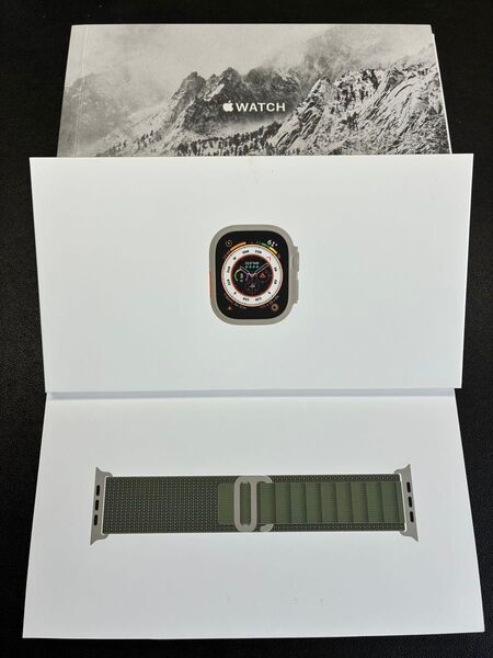 Apple Watch Ultra 49mm GPS+Cellularチタニウムケース/グリーンアルパインループ MQFN3J/A