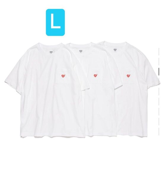 HUMAN MADE 3-Pack Pocket T-Shirt Set "White"