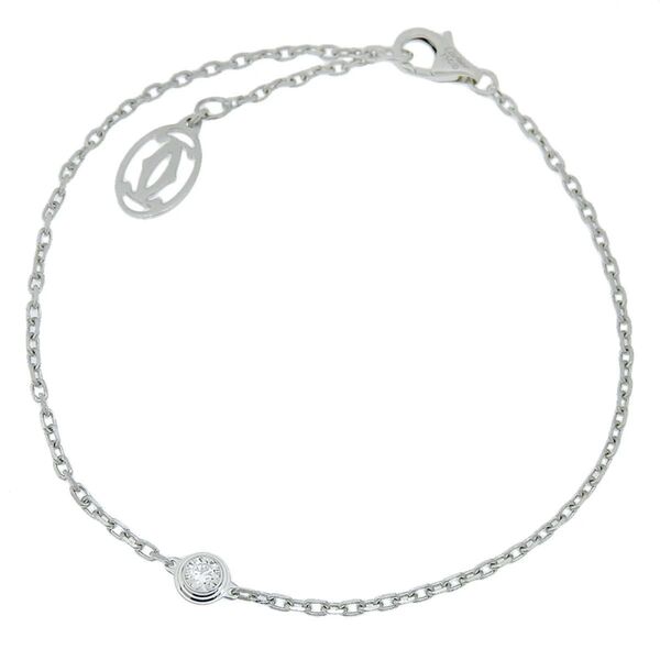 未使用 カルティエ ダムール ブレスレット ホワイトゴールド ダイヤ0.1ct