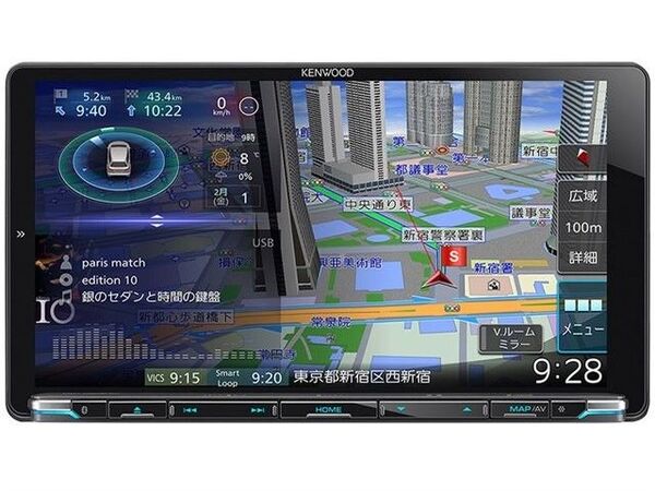 9インチカーナビ 展示品 2024年秋地図 ケンウッド MDV-M906HDL フルセグ/DVD/CD録音/Bluetooth