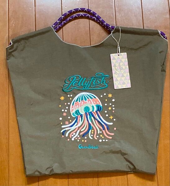 トートバッグ 新品 未使用 クラゲ 刺繍 エコバッグ 軽量