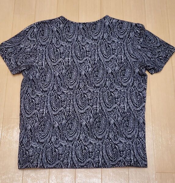 【ティノラス】ペイズリーVネックTシャツ《古着》Mサイズ