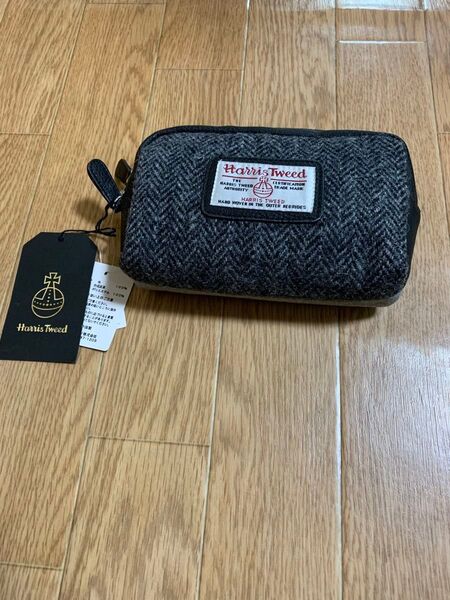 ハリス ツイード Harris Tweed スクエアポーチ 化粧ポーチ 小物入れ マルチケース