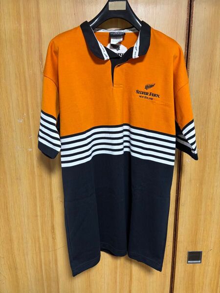 未使用 SILVER FERN シルバーファーン半袖ラガーシャツ ポロシャツ ラグビーシャツ ゴルフ XL ニュージーランド