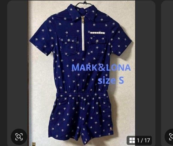 MARK&LONA オールインワン S ハーフジップ ロンパース スカル マークアンドロナ マクロナ