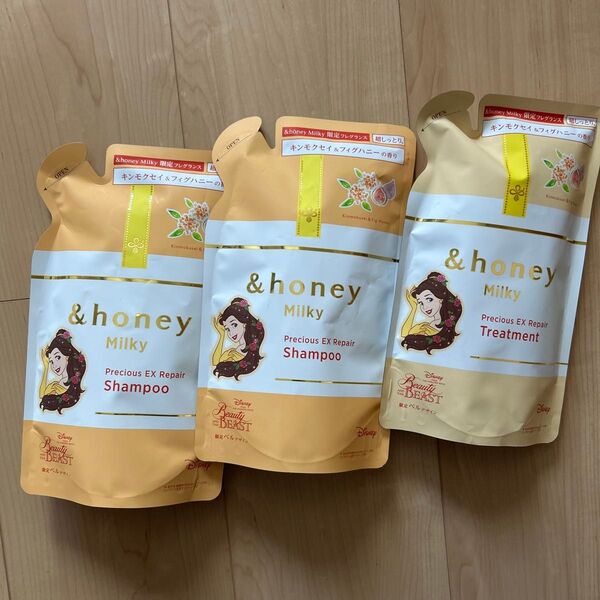 &honey アンドハニー ミルキー シャンプー &トリートメント 385ml 3つ詰替