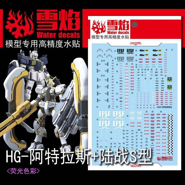 HG 1/144 アトラスガンダム+HG 1/144 陸戦型ガンダムS型用水転写式デカール 他社製 ガンダム ガンプラ プラモデル