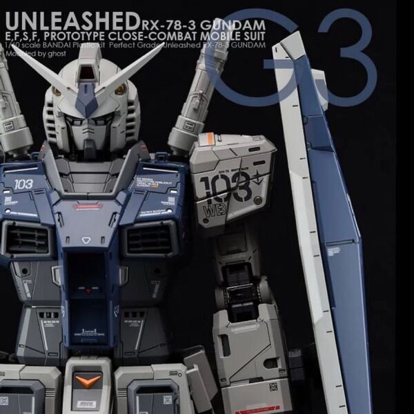 PG UNLEASHED 1/60 RX-78-3 ガンダム G3 用3枚組水転写式デカール炎社製 ガンダム ガンプラ プラモデル