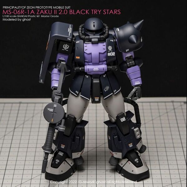 MG MS-06R-1A 黒い三連星専用ザクII用水転写式デカール他社製