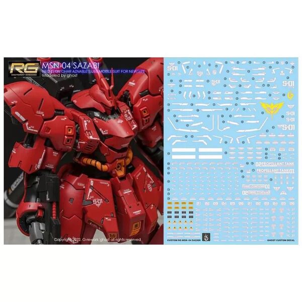 RG 1/144 サザビー用水転写式デカール他社製 ガンダム ガンプラ プラモデル