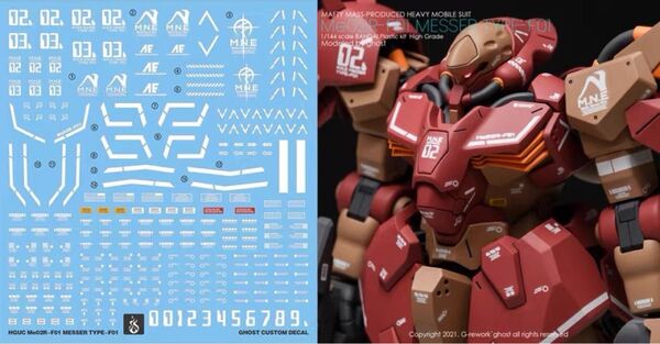HGUC 1/144 メッサーF01用水転写式デカール他社製 ガンダム ガンプラ プラモデル
