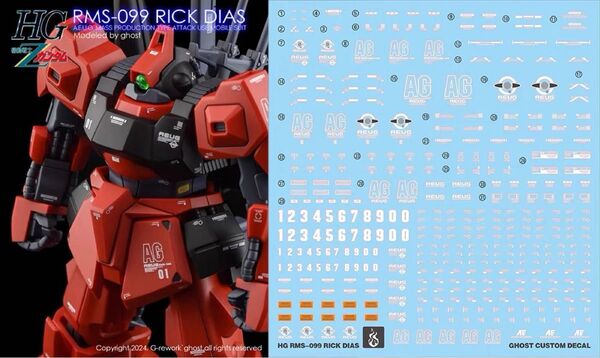 HG 1/144 リックディアス用水転写式デカール 炎社製 ガンダム ガンプラ プラモデル HGUC