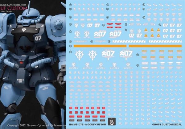 HG 1/144 グフ・カスタム 用水転写式デカール 他社製 ガンダム ガンプラ プラモデル