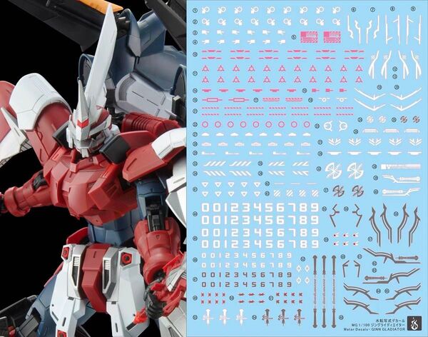 MG 1/100 ジングラディエイター用水転写式デカール他社製 ガンダムデカール ガンダム