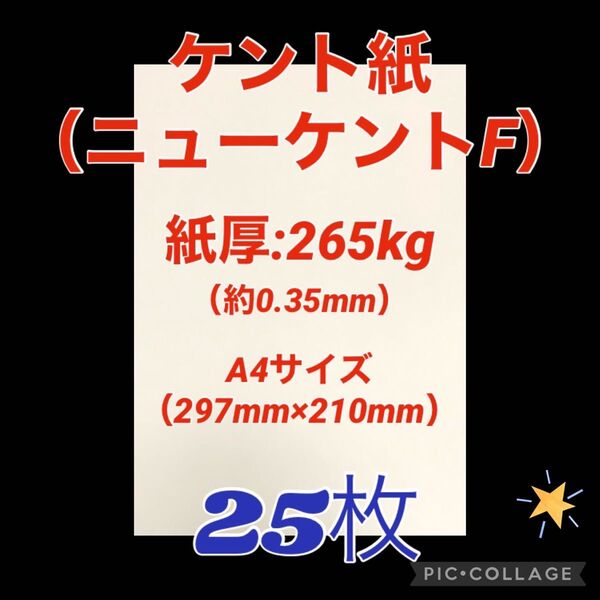 ケント紙(ニューケントF)【A4サイズ】265kg・25枚