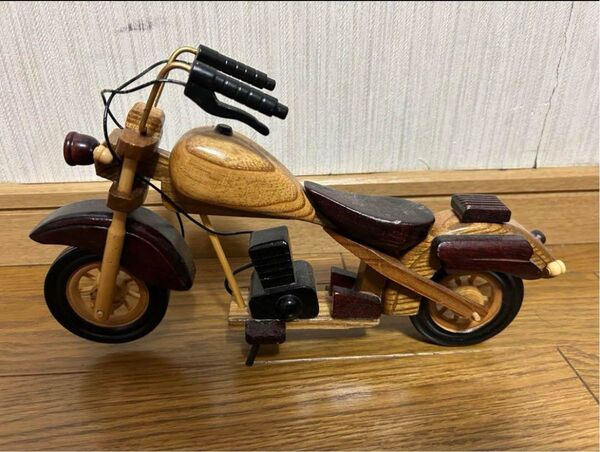 木製 バイク置物 インテリア