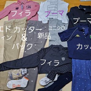 新品 カッター&バック エドウィン パンツ 85 プーマ フィラ 長袖シャツ L 上下セット メンズゴルフウェアー まとめ売り